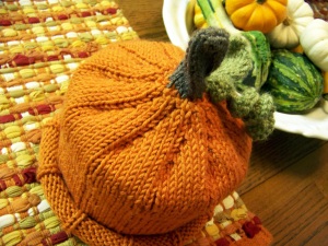 Fall Knitting Pumpkin Hat